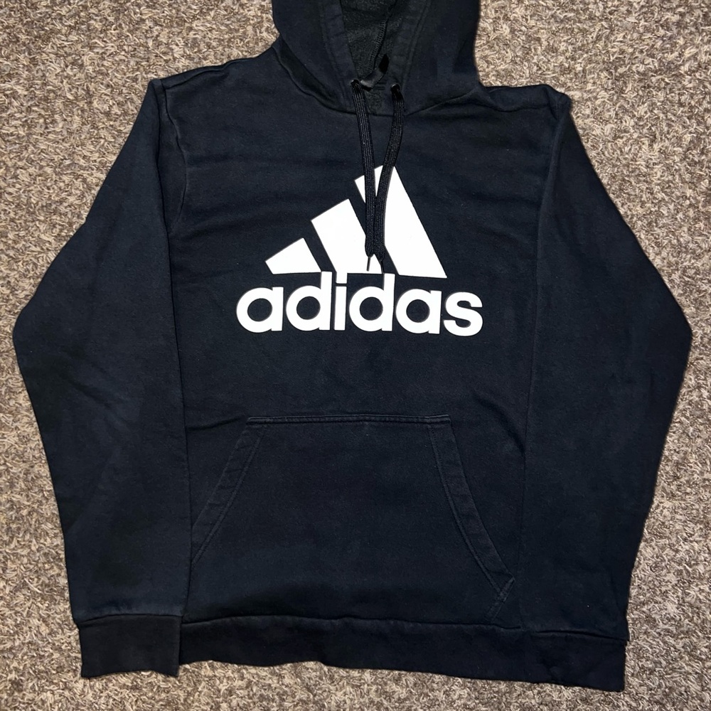 Adidas Men's Black Hoodie Sweater